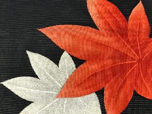 アンティーク　絽　紅葉模様織出し名古屋帯